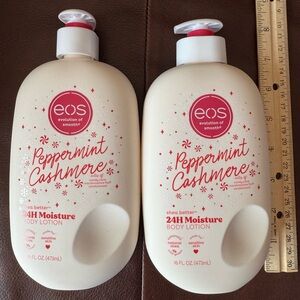 New! Set of TWO (2) EOS Holiday Lotion duo: Peppermint Cashmere